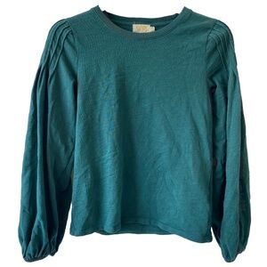 NATION LTD Women’s XS Green Sabine Balloon Puff Sleeve Casual Pullover Tee